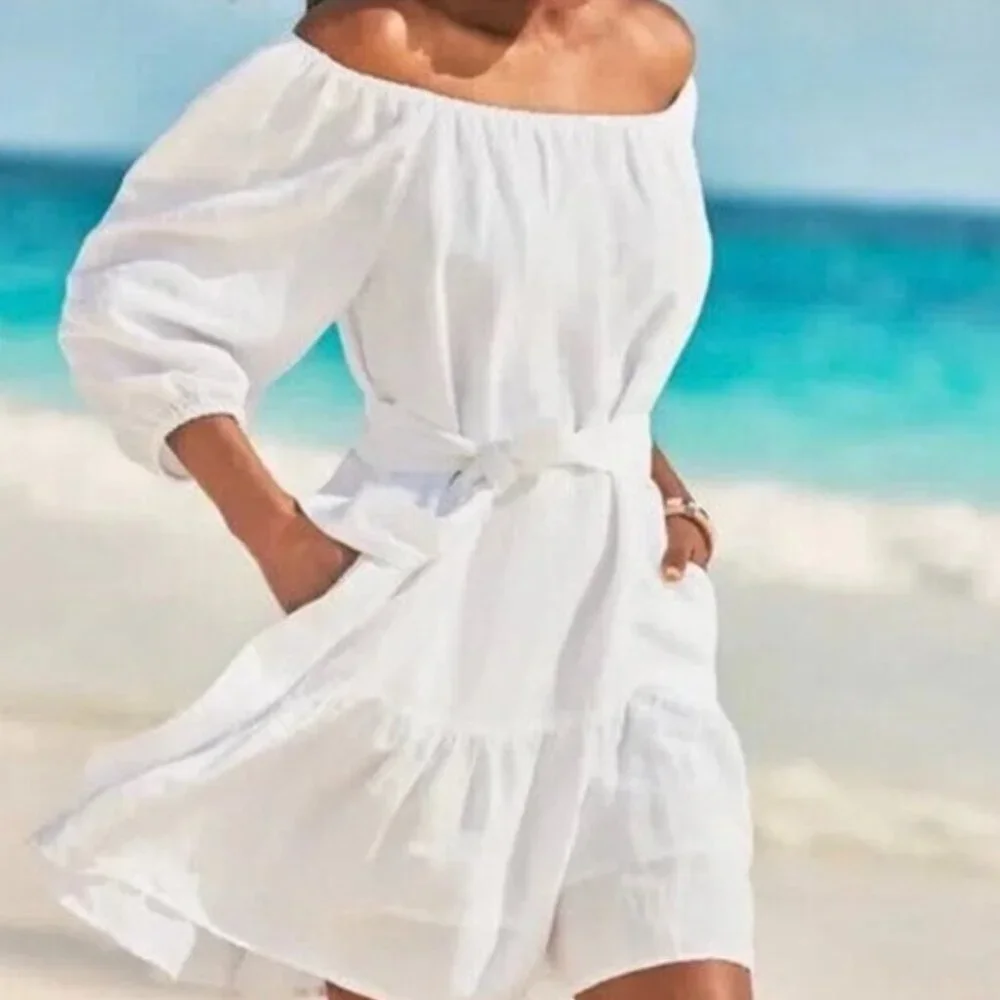Tommy Bahama St. Lucia Coverup Dress Size L White - Picture 1 of 6